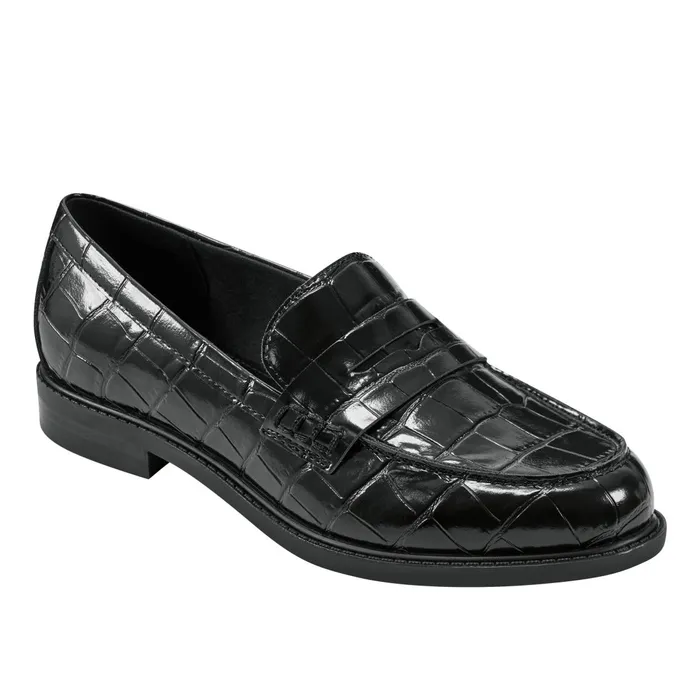 Women Marc Fisher Loafers and Flats Ilithia Loafer Black Croco