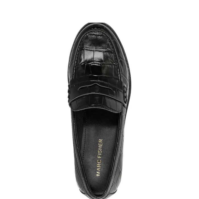 Women Marc Fisher Loafers and Flats Ilithia Loafer Black Croco