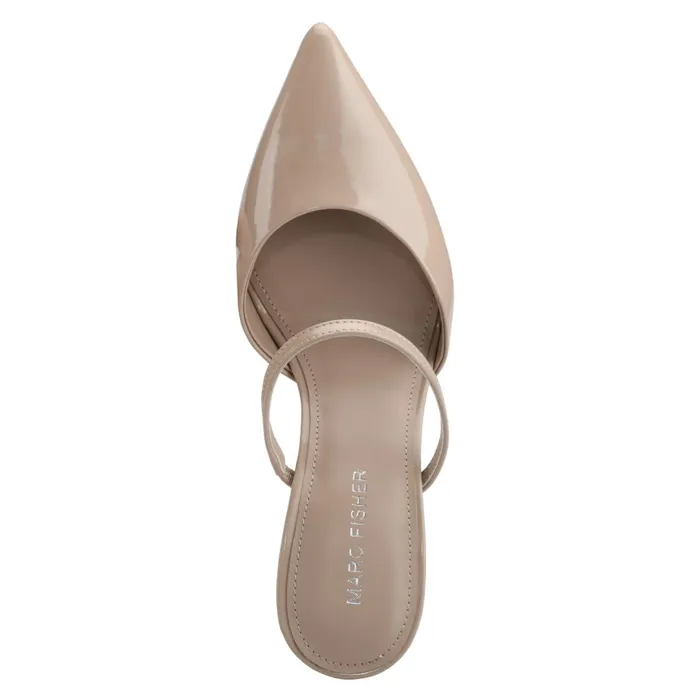 Women Marc Fisher Mules and Slides Hadais Heeled Mule Light Natural Patent