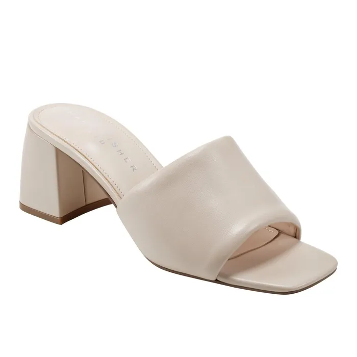 Women Marc Fisher Mules and Slides Nombra Block Heel Slide Sandal Light Natural