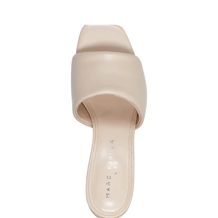 Women Marc Fisher Mules and Slides Nombra Block Heel Slide Sandal Light Natural