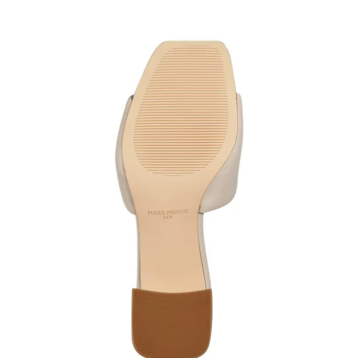 Women Marc Fisher Mules and Slides Nombra Block Heel Slide Sandal Light Natural