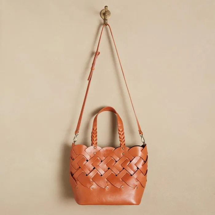 Women Mariana Basket Tote Saddle Sundance Catalog Handbags