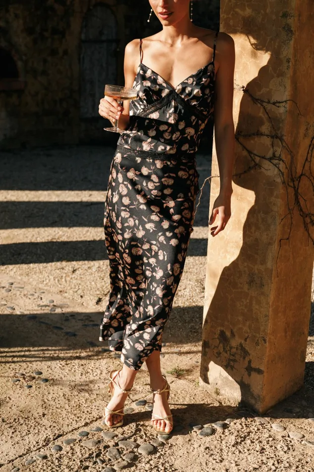 Women Matching Sets Petal and Pup Aurelia Two Piece Set Black Floral
