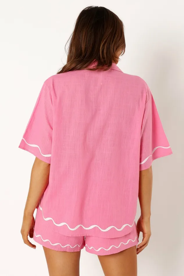 Women Matching Sets Petal and Pup Sunshine Short Set Pink