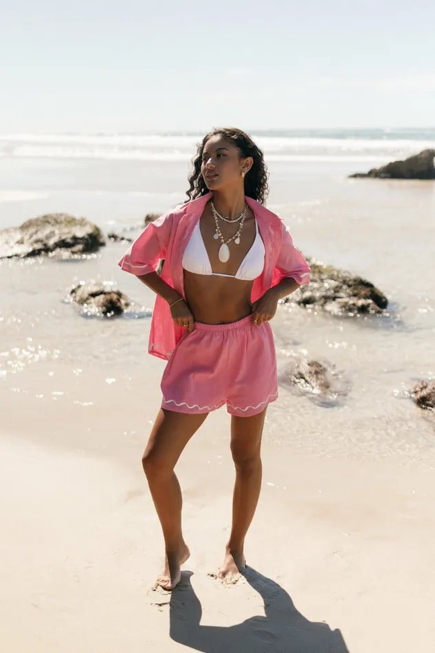 Women Matching Sets Petal and Pup Sunshine Short Set Pink
