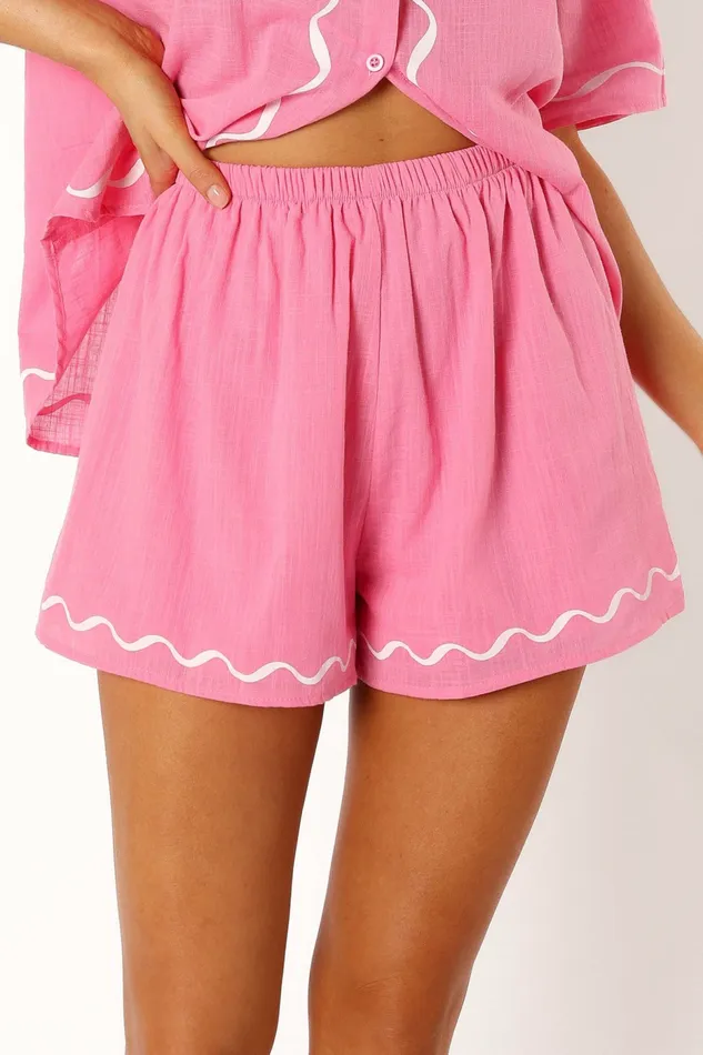 Women Matching Sets Petal and Pup Sunshine Short Set Pink