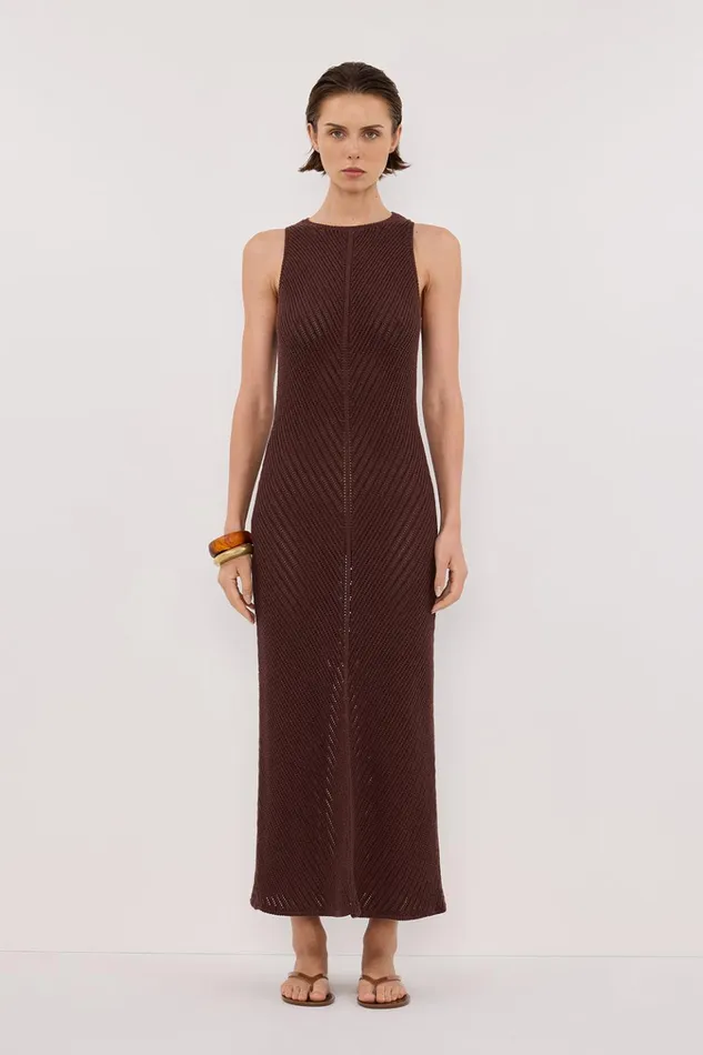 Women Maxi Dresses DISSH BLOOM CHOC CROCHET MAXI DRESS