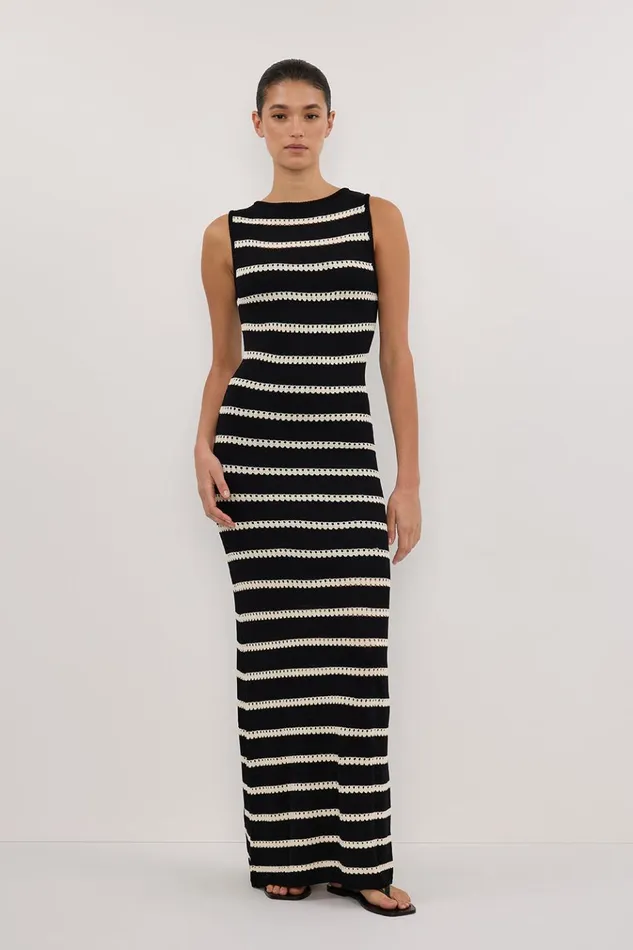 Women Maxi Dresses DISSH SAM STRIPE BOAT NECK MAXI DRESS
