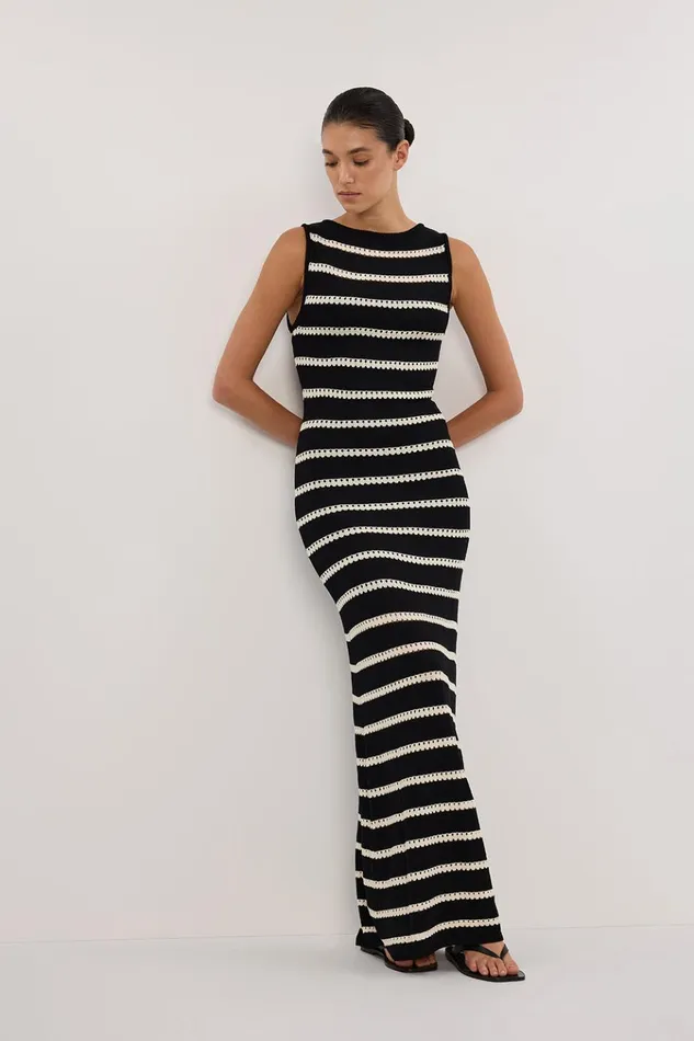 Women Maxi Dresses DISSH SAM STRIPE BOAT NECK MAXI DRESS