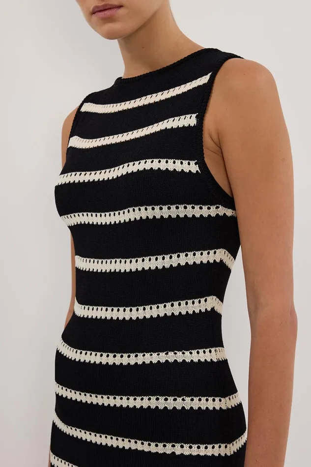 Women Maxi Dresses DISSH SAM STRIPE BOAT NECK MAXI DRESS