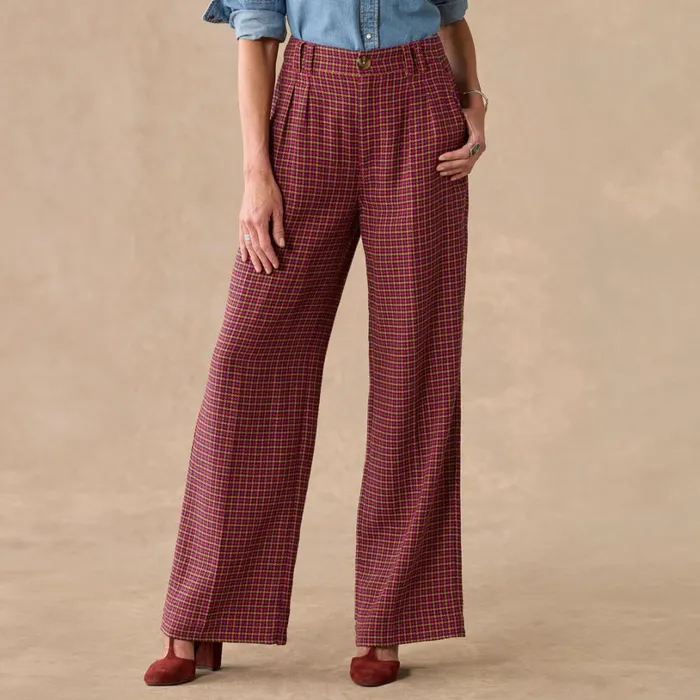 Women Mayra Plaid Pants Rouge Sundance Catalog Pants and Shorts