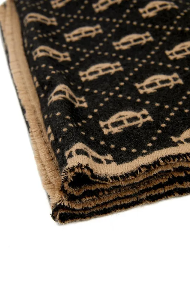 WomenMen Scarves Holland Cooper Lightweight Monogram Scarf Tan Black WomenMen Scarves Holland Cooper Lightweight Monogram Scarf Tan Black