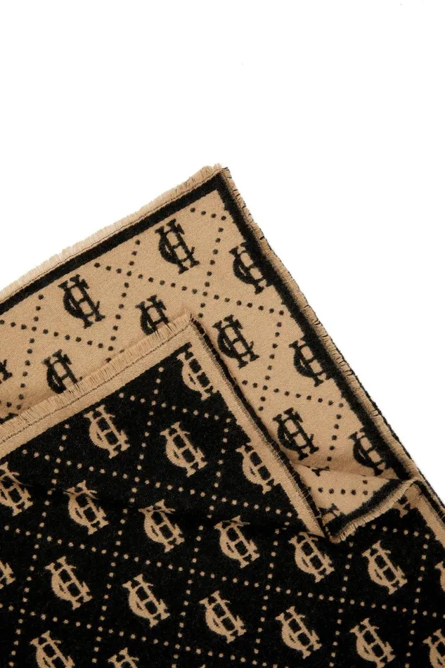 WomenMen Scarves Holland Cooper Lightweight Monogram Scarf Tan Black WomenMen Scarves Holland Cooper Lightweight Monogram Scarf Tan Black