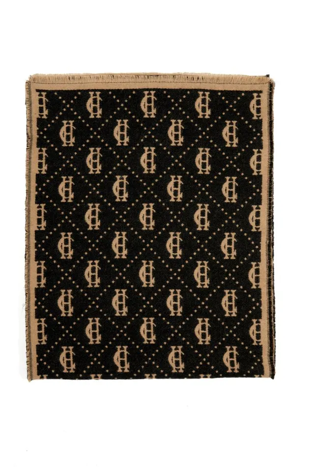 WomenMen Scarves Holland Cooper Lightweight Monogram Scarf Tan Black WomenMen Scarves Holland Cooper Lightweight Monogram Scarf Tan Black