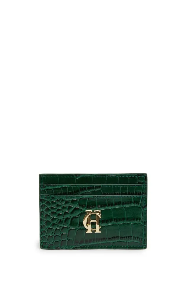 WomenMen Small Leather Goods Holland Cooper Chelsea Card Holder Emerald Croc