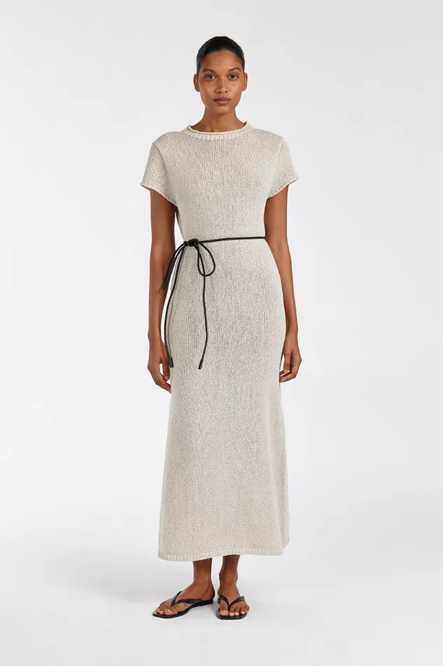 Women Midi Dresses DISSH LEO CHALK KNIT MIDI DRESS