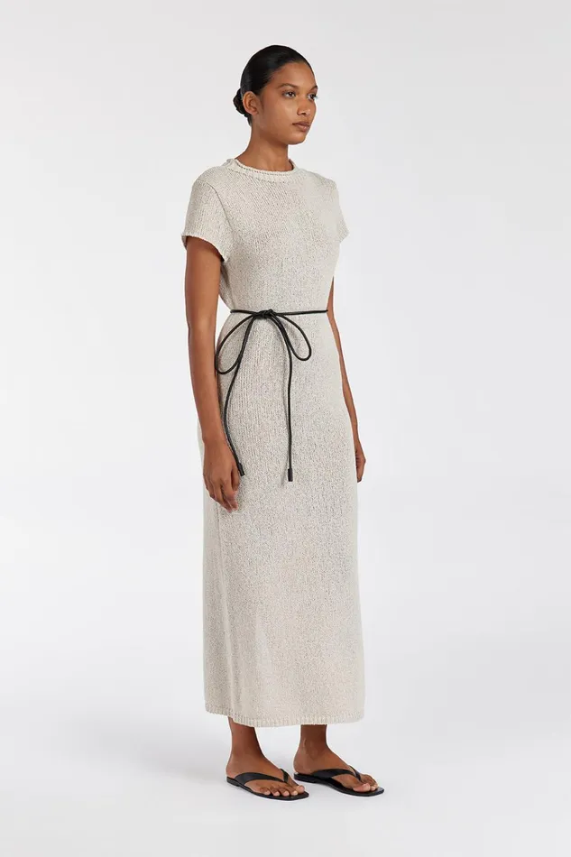 Women Midi Dresses DISSH LEO CHALK KNIT MIDI DRESS