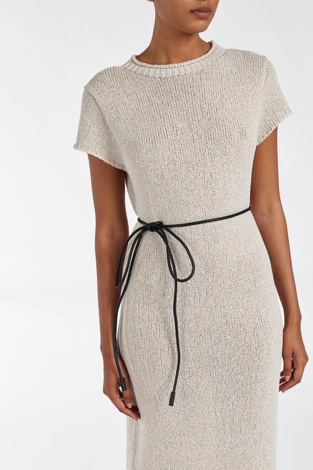Women Midi Dresses DISSH LEO CHALK KNIT MIDI DRESS