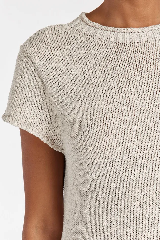 Women Midi Dresses DISSH LEO CHALK KNIT MIDI DRESS