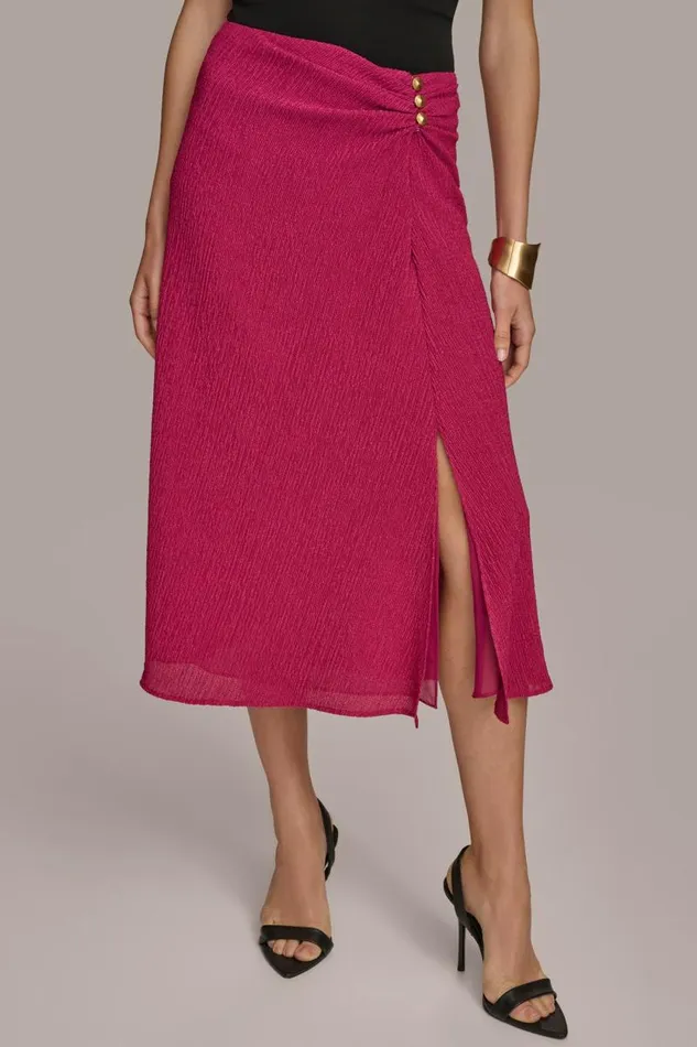 Women MIDI SKIRT WITH FRONT SLIT Cactus Flower Donna Karan New York Skirts