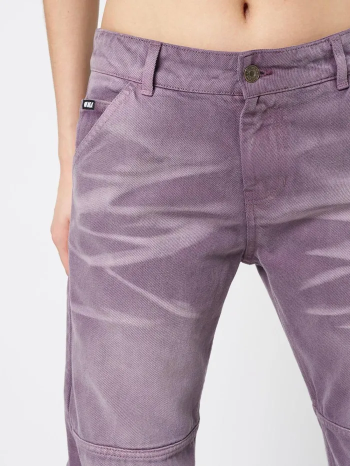 Women Minga London Bottoms Cora Washed Mauve Straight Jeans