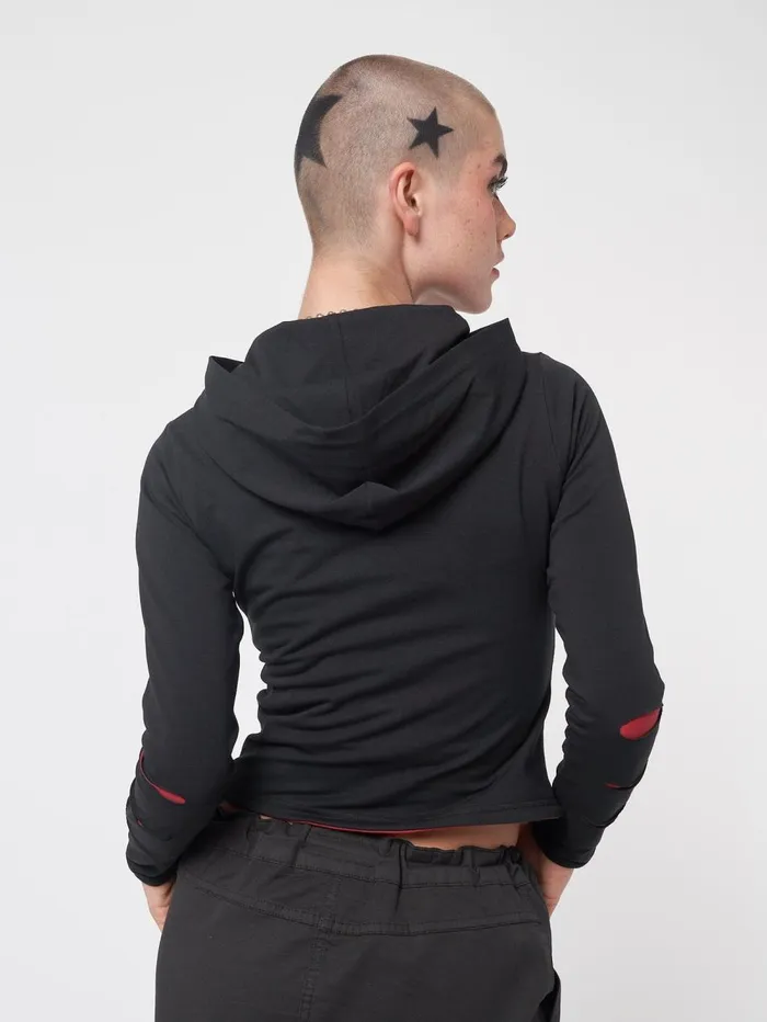 Women Minga London Jackets and Cardigans Alexa Slash Zip Up Hoodie