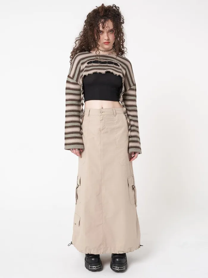 Women Minga London Knitwear Molly Stripes Tie Knitted Shrug