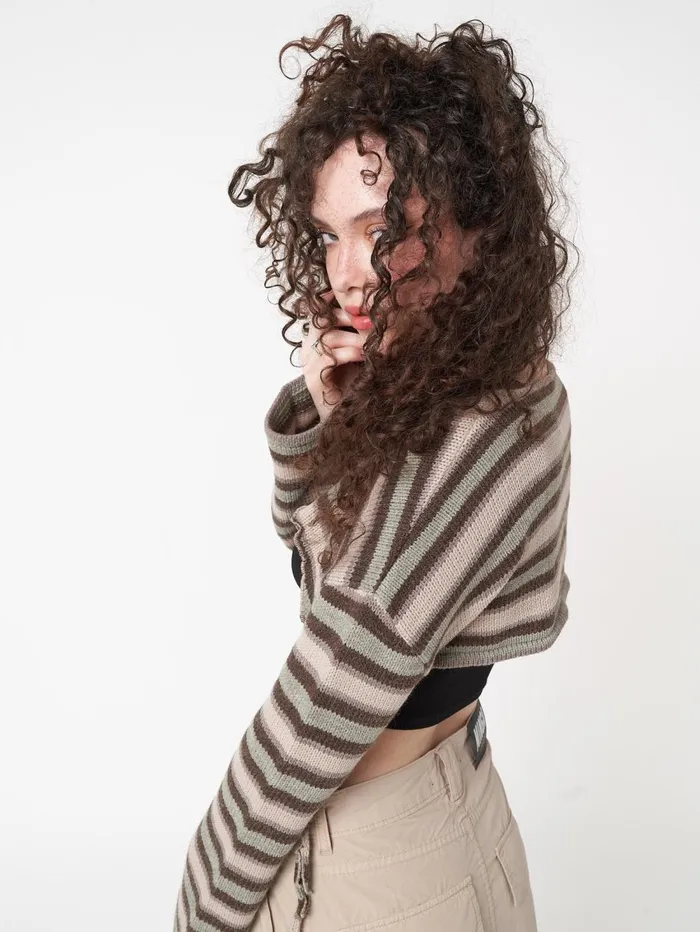 Women Minga London Knitwear Molly Stripes Tie Knitted Shrug