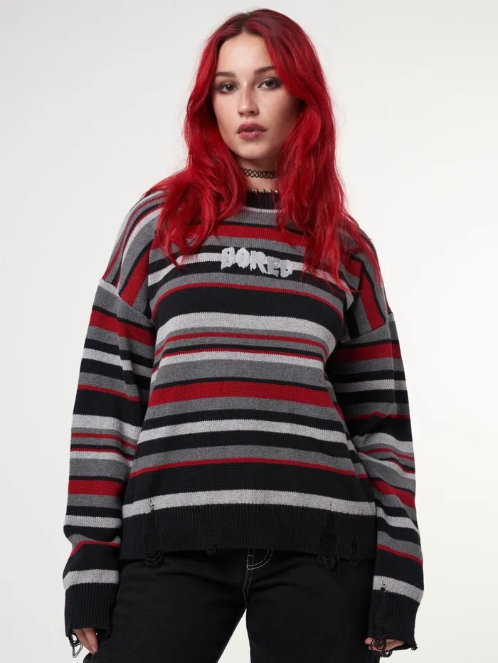 Women Minga London Sweaters and Hoodies Boredom Striped Knit Jumper