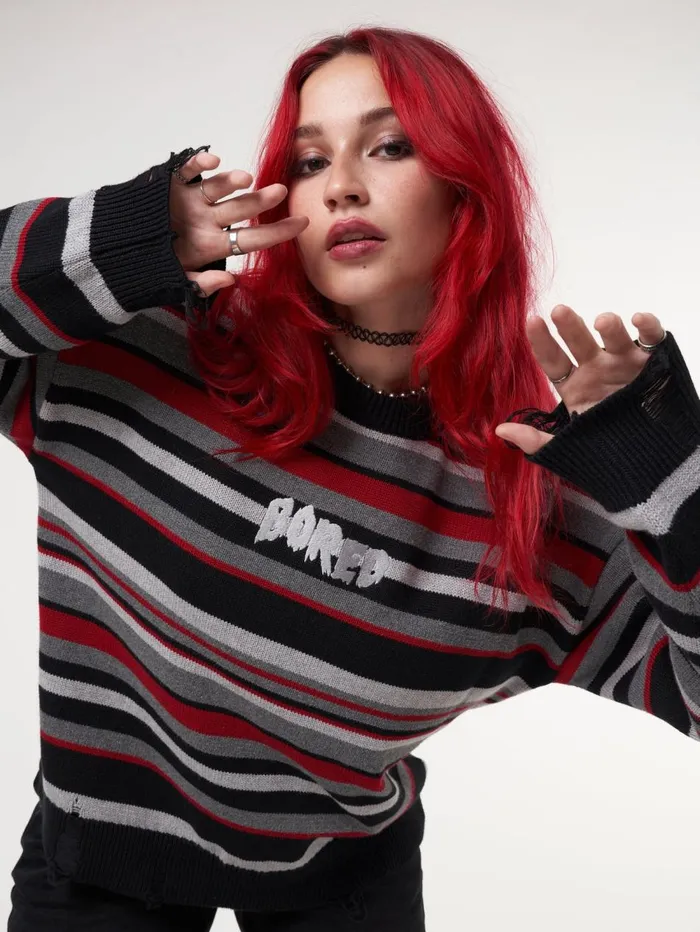 Women Minga London Sweaters and Hoodies Boredom Striped Knit Jumper