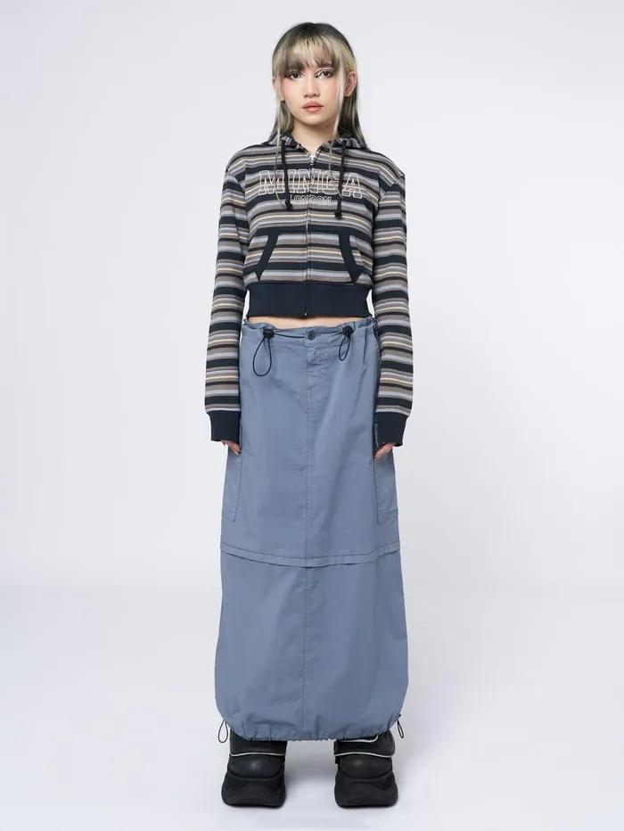 Women Minga London Sweaters and Hoodies Deba Striped Zip Up Hoodie