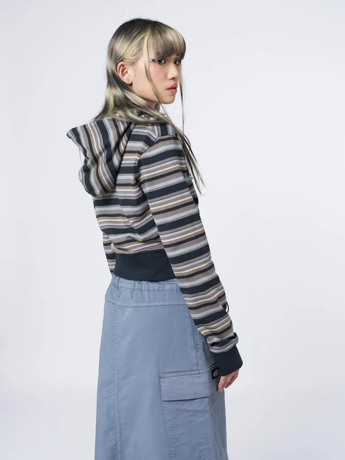 Women Minga London Sweaters and Hoodies Deba Striped Zip Up Hoodie