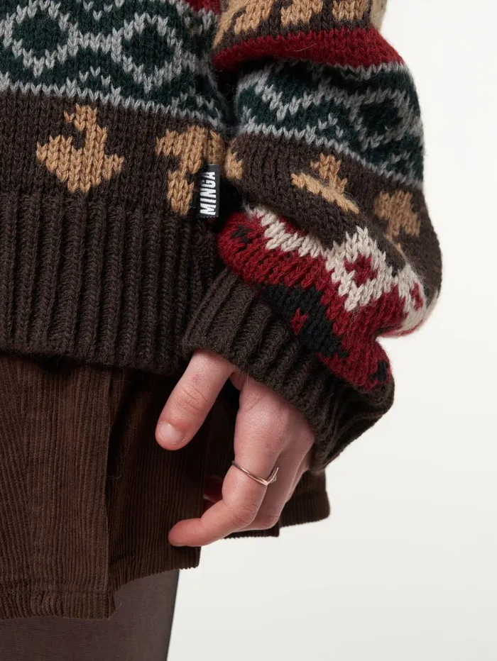 Women Minga London Sweaters and Hoodies Granny Jacquard Knit Jumper