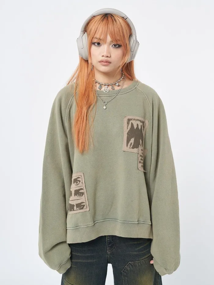 Women Minga London Sweaters and Hoodies Patch Me Up Sweatshirt