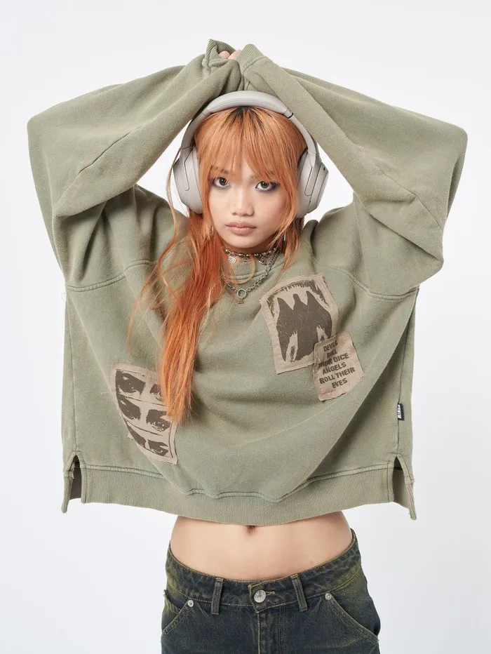 Women Minga London Sweaters and Hoodies Patch Me Up Sweatshirt