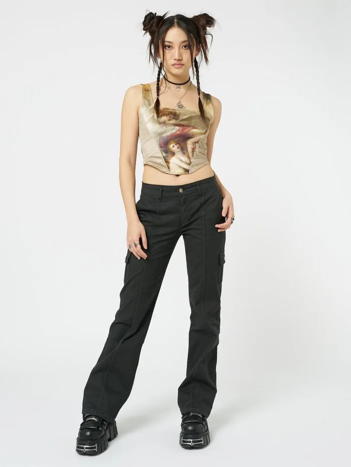 Women Minga London Tops and TShirts Alpine Gold Velvet Corset Crop Top