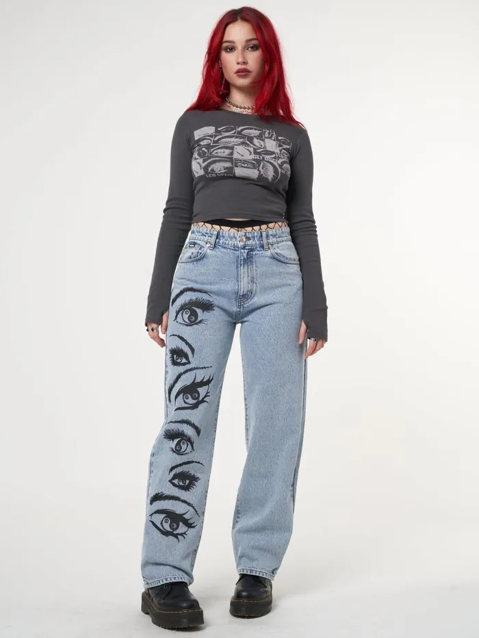 Women Minga London Tops and TShirts Lex Yeux Graphic Crop Top