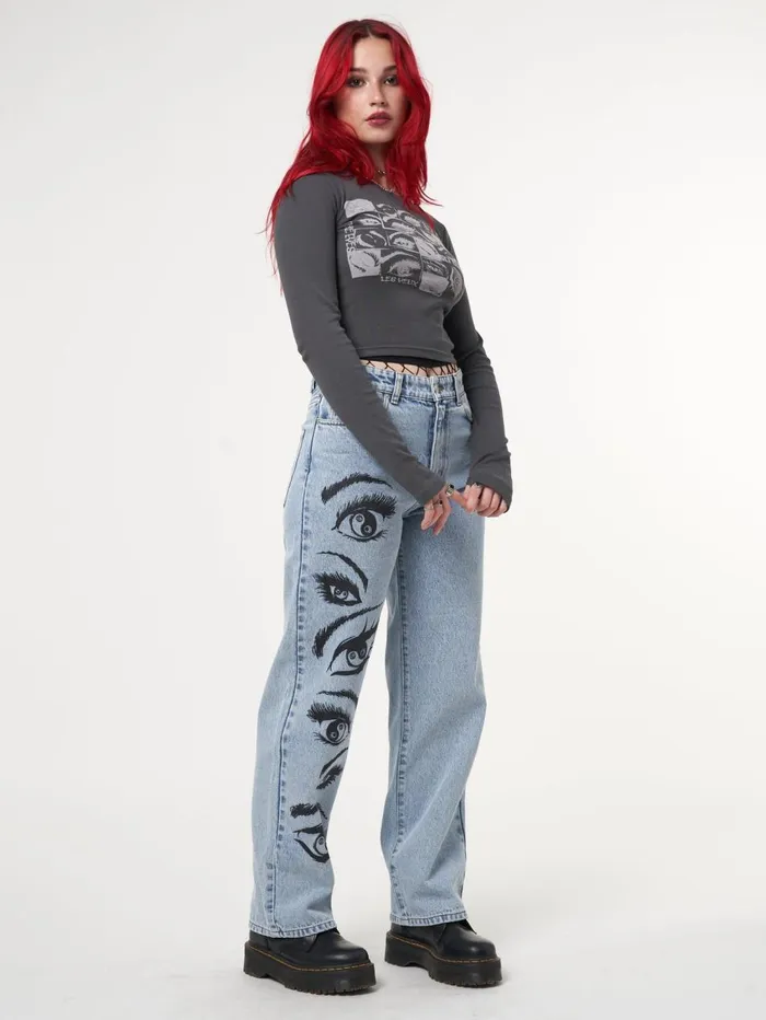 Women Minga London Tops and TShirts Lex Yeux Graphic Crop Top