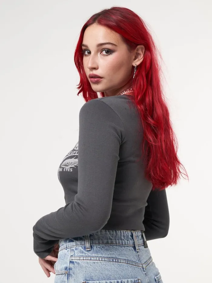 Women Minga London Tops and TShirts Lex Yeux Graphic Crop Top