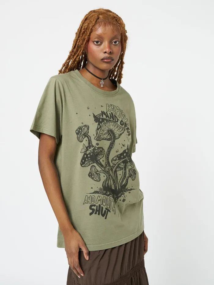 Women Minga London Tops and TShirts Mushroom Thoughts TShirt
