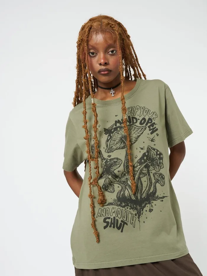 Women Minga London Tops and TShirts Mushroom Thoughts TShirt
