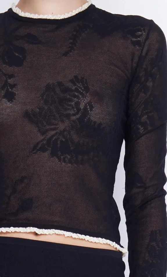 Women NAELLE CREW NECK KNIT TOP 8211 BLACK Bec Bridge Long Sleeve
