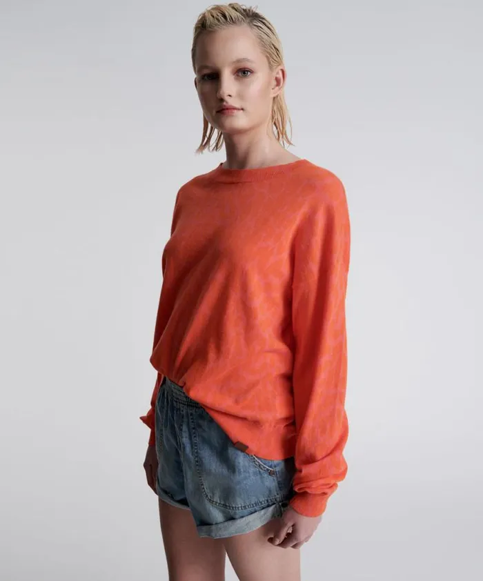 Women NEON LEOPARD KNIT SWEATER One Teaspoon Knitwear