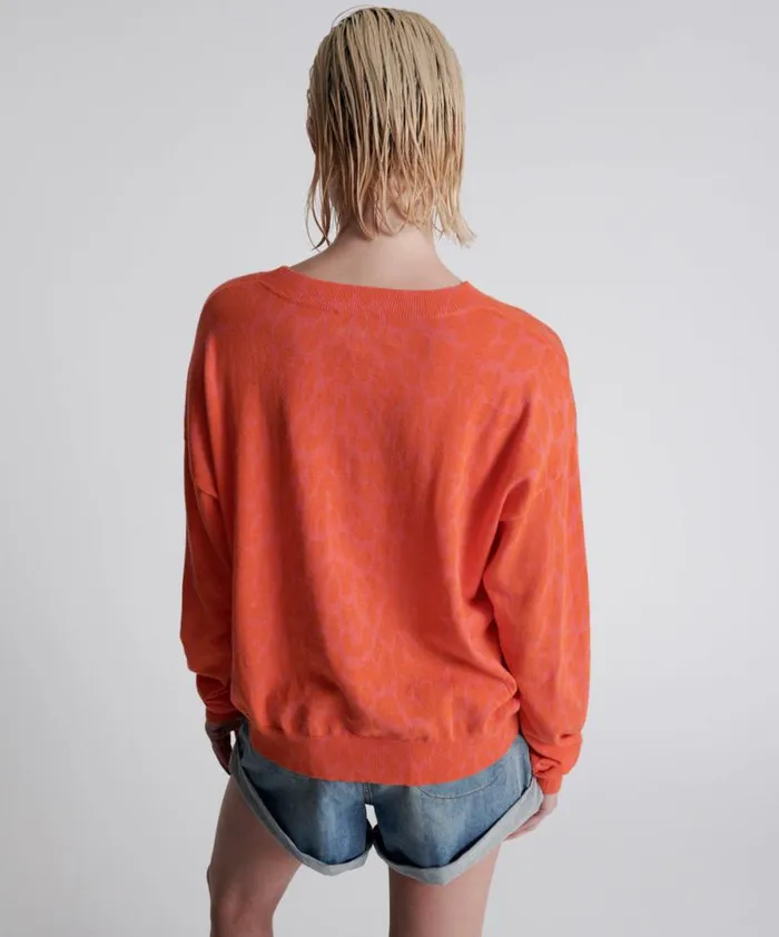 Women NEON LEOPARD KNIT SWEATER One Teaspoon Knitwear
