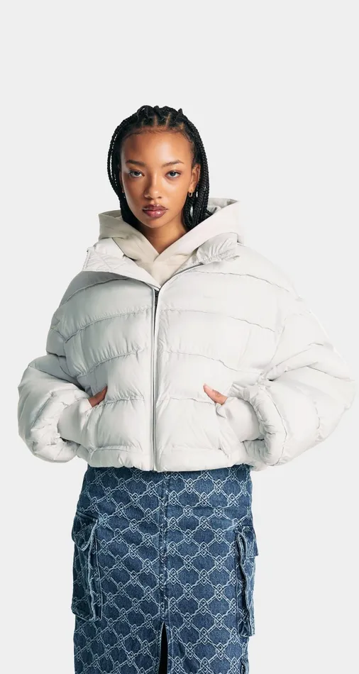 Women Nimbus Grey Sela Puffer Jacket Daily Paper Jackets Women Nimbus Grey Sela Puffer Jacket Daily Paper Jackets