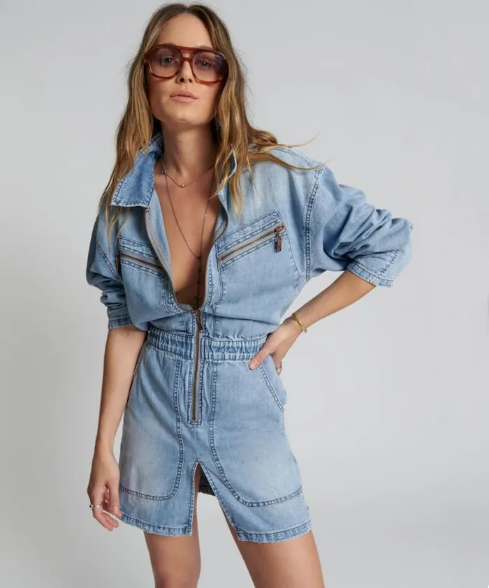 Women OCEAN CHAMBRAY OLIVIA DRESS One Teaspoon Denim Dresses