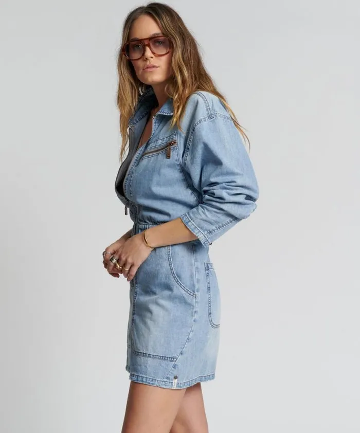 Women OCEAN CHAMBRAY OLIVIA DRESS One Teaspoon Denim Dresses