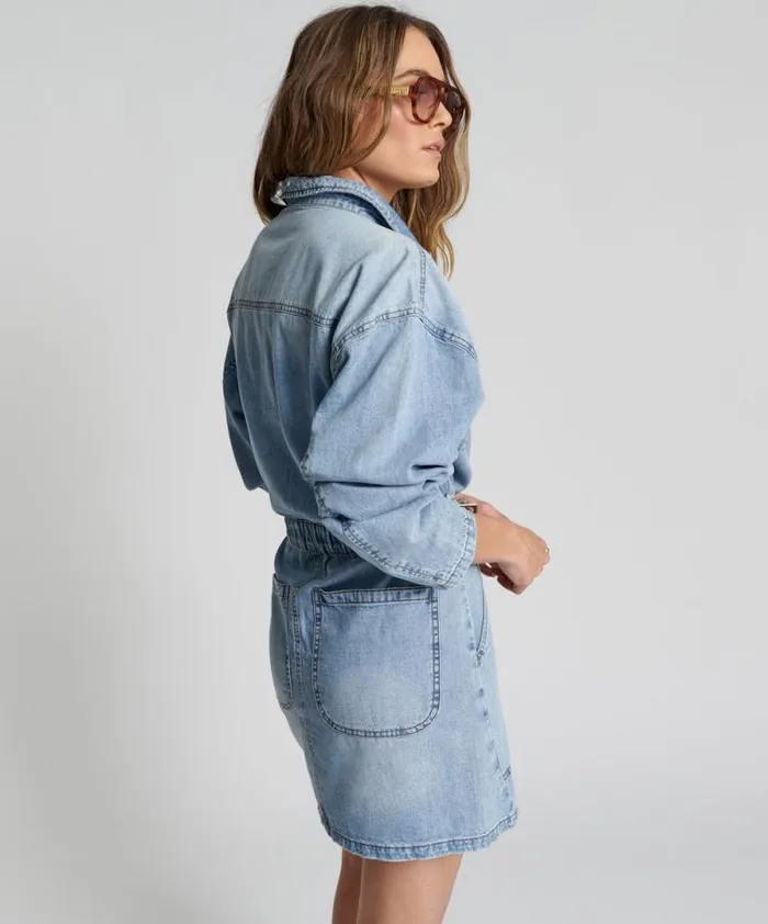Women OCEAN CHAMBRAY OLIVIA DRESS One Teaspoon Denim Dresses