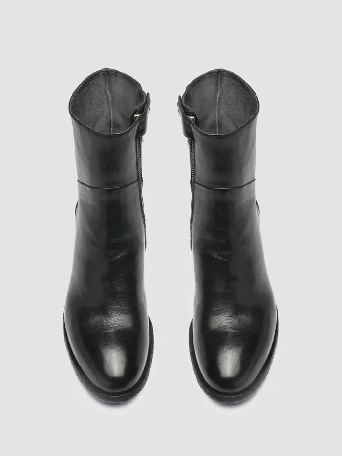 Women Officine Creative Footwear DENNER 107 Black Leather Ankle Boots
